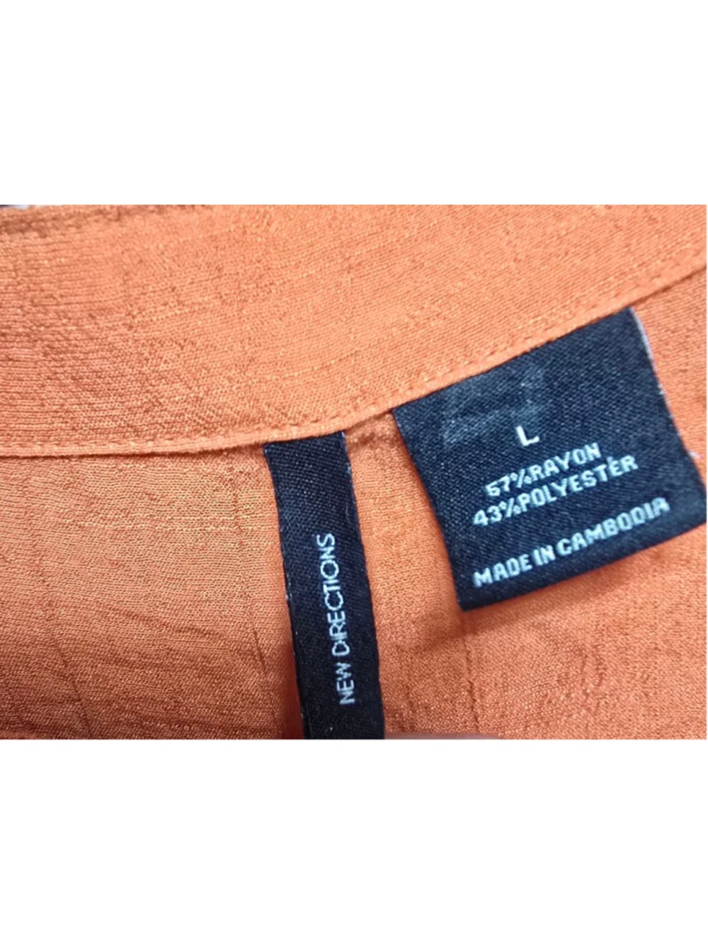 Women's New Directions Orange Tunic Top L - Picture 4 of 5